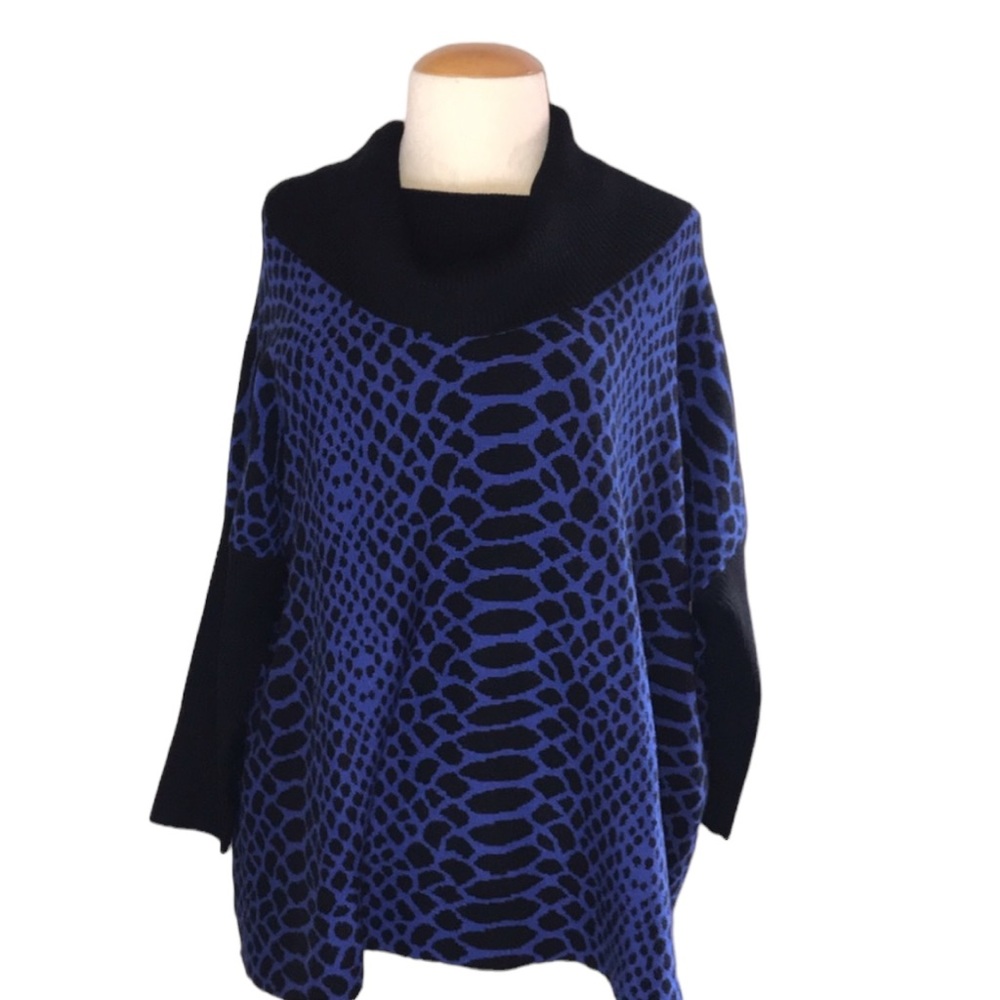 Joseph A. Animal Print Cowl Neck Sweater XL NWT